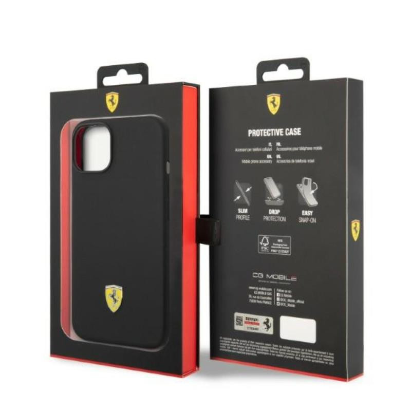 Etui Do iPhone 14 Ferrari Silicone Metal Logo...
