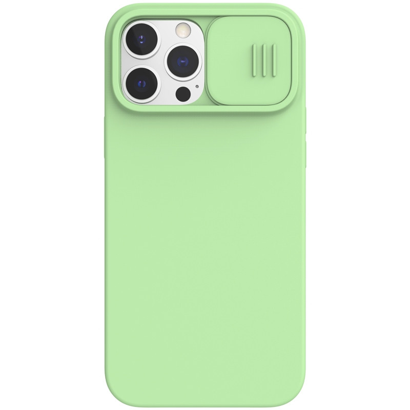 Etui Do Apple iPhone 13 Pro Max Z Osłoną Aparatu Nillkin Camshield Silky Magnetic Zielony