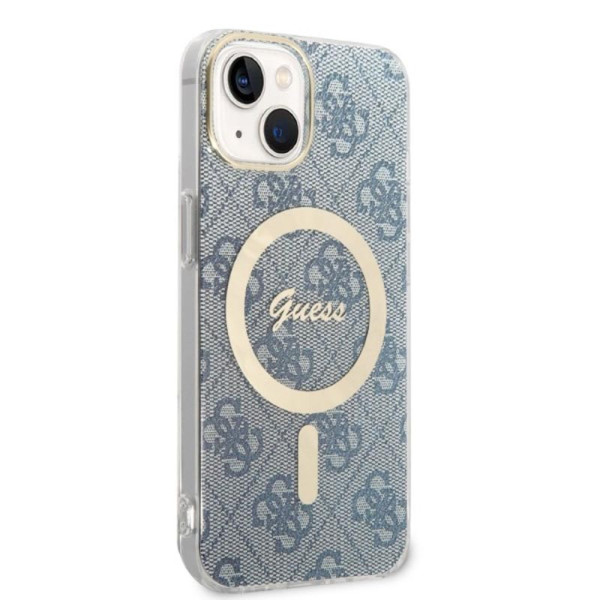Zestaw Etui + Ładowarka MagSafe Do iPhone 14 Guess Bundle Pack MagSafe 4G Niebieski
