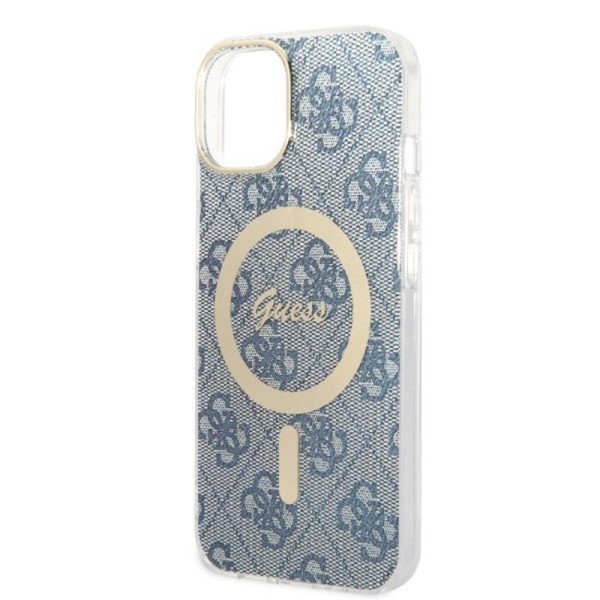 Zestaw Etui + Ładowarka MagSafe Do iPhone 14 Guess Bundle Pack MagSafe 4G Niebieski