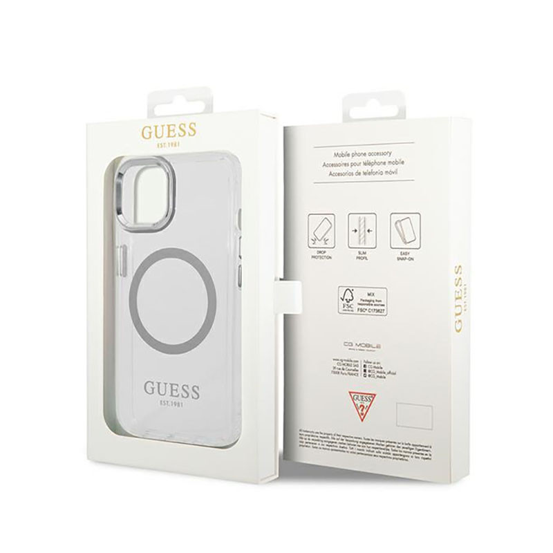 Etui Do iPhone 14 Guess Metal Outline MagSafe...