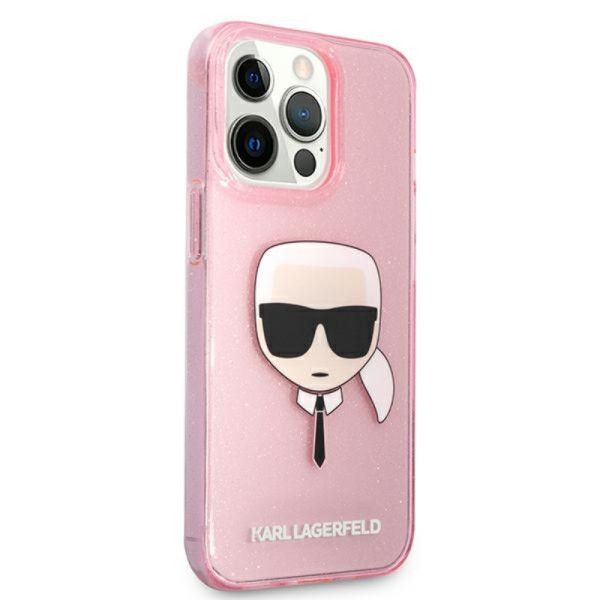 Etui Do iPhone 13 Pro Max Karl Lagerfeld Karl’S Head Glitter Różowy