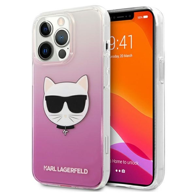 Etui Do iPhone 13 Pro Max Karl Lagerfeld Choupette Head Różowy
