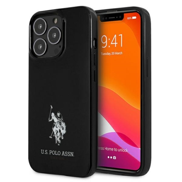 Etui Do iPhone 13 Pro Max Us Polo Assn Horses Logo Czarny