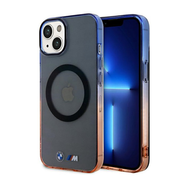 Etui Do iPhone 14 BMW Gradient Bumper MagSafe Szary