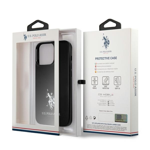 Etui Do iPhone 13 Pro Max Us Polo Assn Horses Logo Czarny