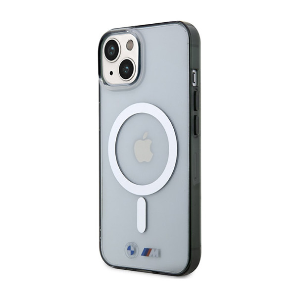 Etui Do iPhone 14 BMW Silver Ring MagSafe Przezroczysty