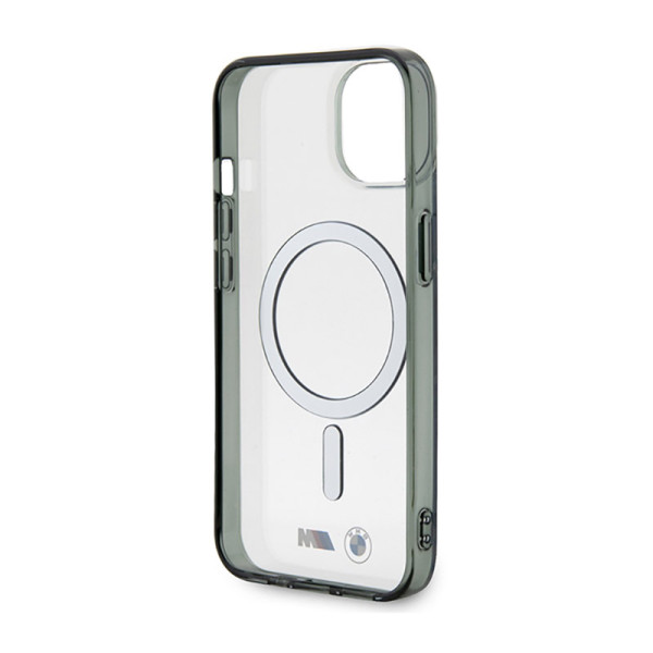 Etui Do iPhone 14 BMW Silver Ring MagSafe Przezroczysty