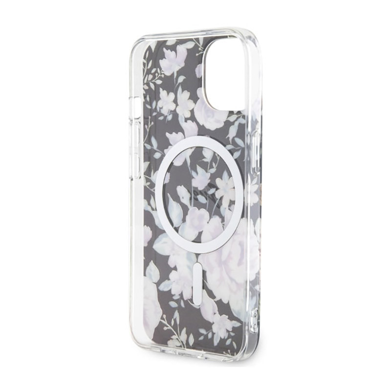 Etui Do iPhone 14 Guess Flower MagSafe Czarny