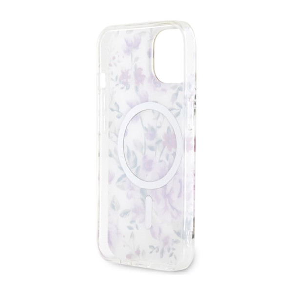 Etui Do iPhone 14 Guess Flower MagSafe Przezroczysty