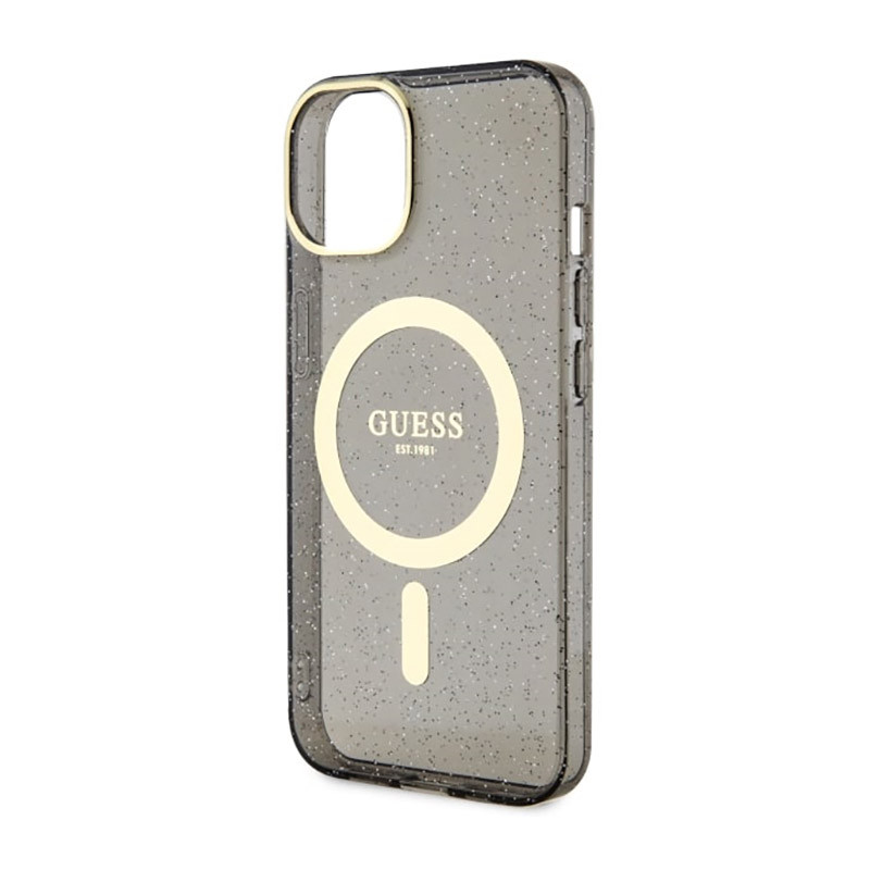 Etui Do iPhone 14 Guess Glitter Gold MagSafe...