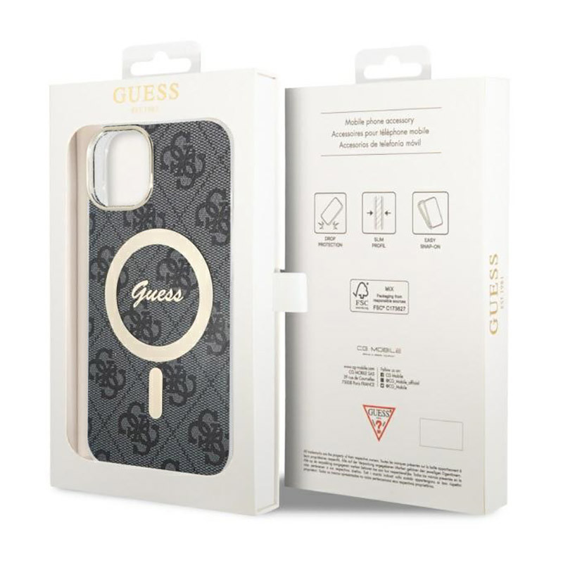 Etui Do iPhone 14 Guess 4G MagSafe Czarny