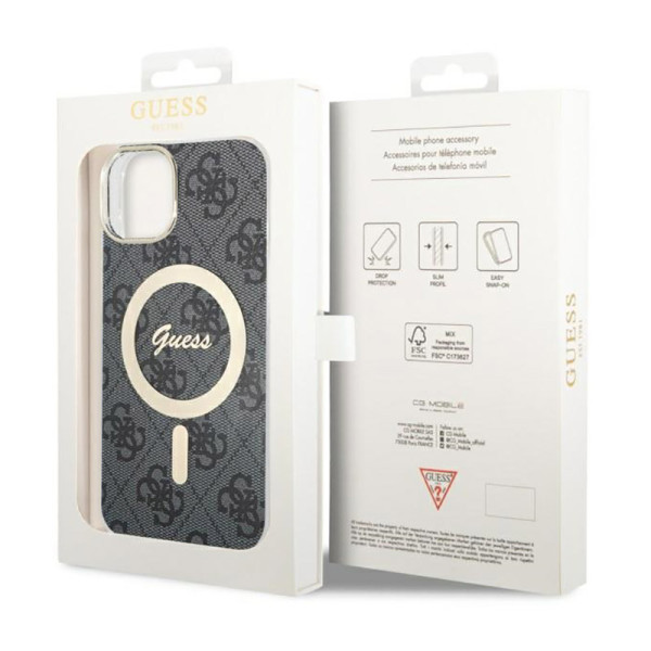 Etui Do iPhone 14 Guess 4G MagSafe Czarny