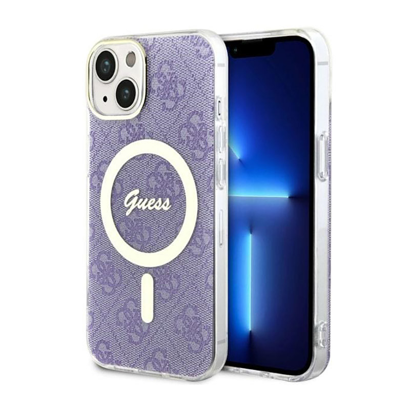 Etui Do iPhone 14 Guess 4G MagSafe Fioletowy