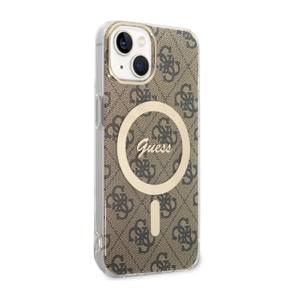Etui Do iPhone 14 Guess 4G MagSafe Brązowy
