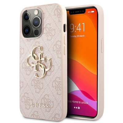 Etui Do iPhone 13 Pro Max Guess 4G Big Metal Logo Różowy