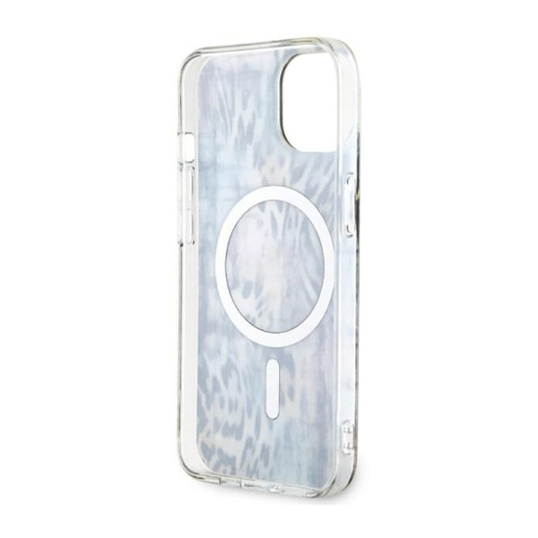 Etui Do iPhone 14 Guess Leopard MagSafe Niebieski