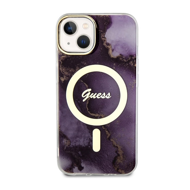 Etui Do iPhone 14 Guess Golden Marble MagSafe...
