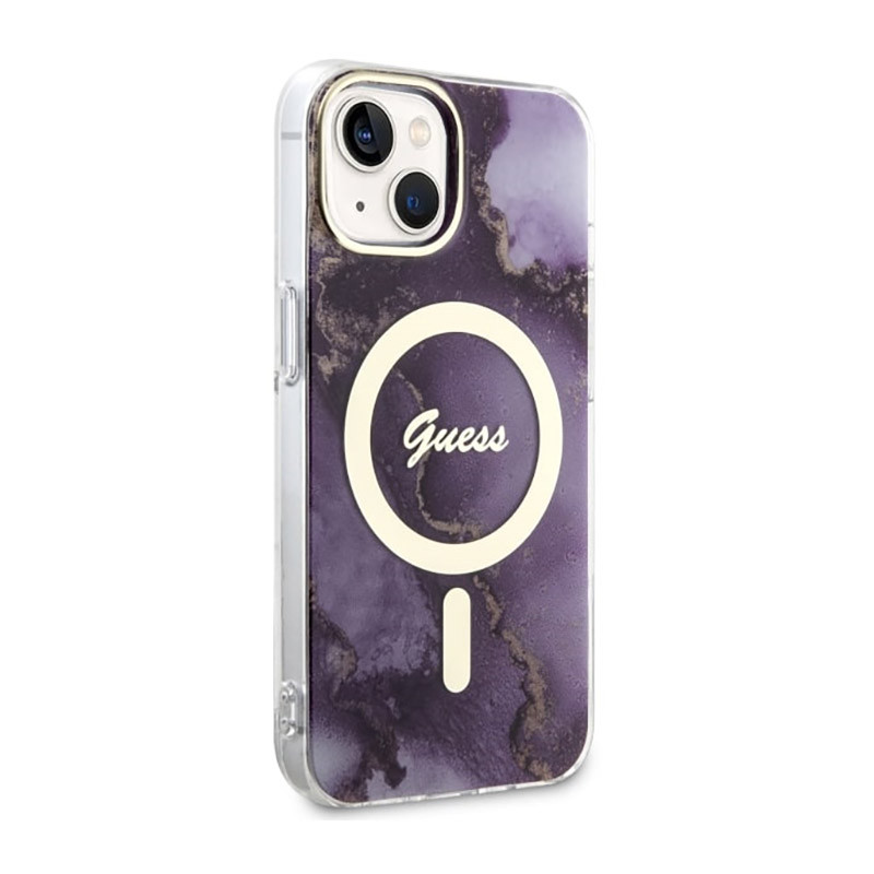 Etui Do iPhone 14 Guess Golden Marble MagSafe...