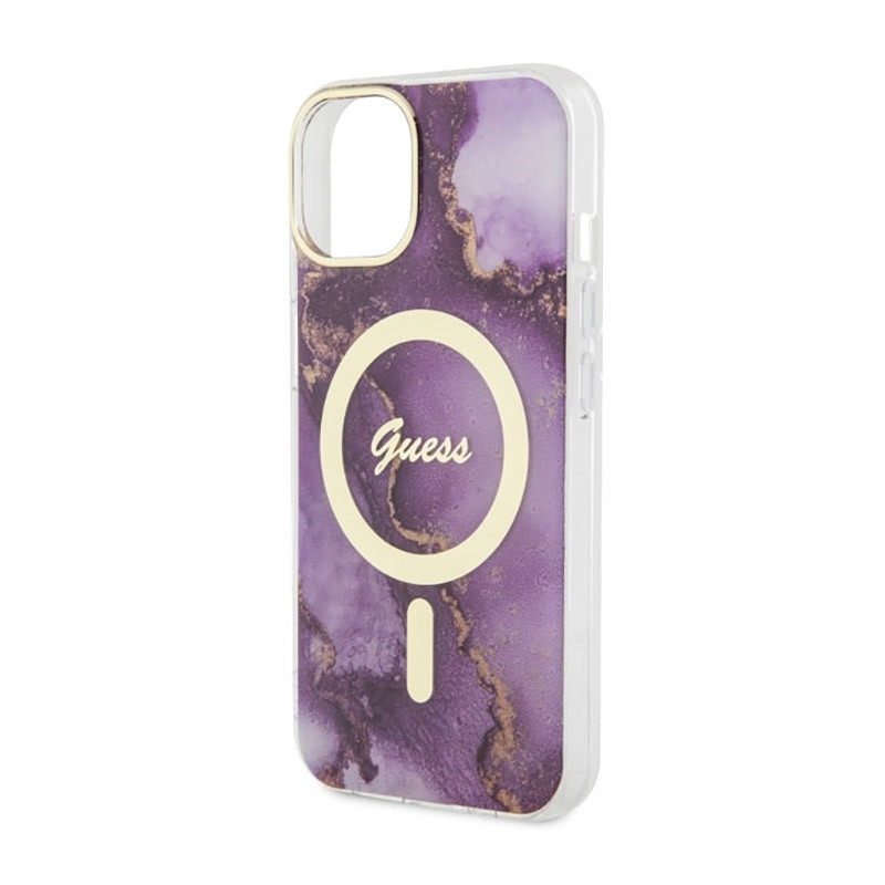 Etui Do iPhone 14 Guess Golden Marble MagSafe...