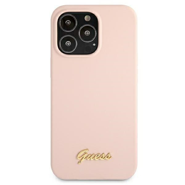 Etui Do iPhone 13 Pro Max Guess Silicone Script MagSafe Różowy