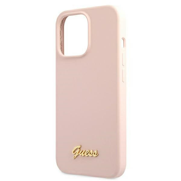 Etui Do iPhone 13 Pro Max Guess Silicone Script MagSafe Różowy