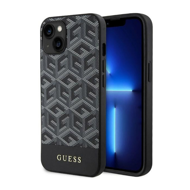 Etui Do iPhone 14 Guess Gcube Stripes MagSafe Czarny