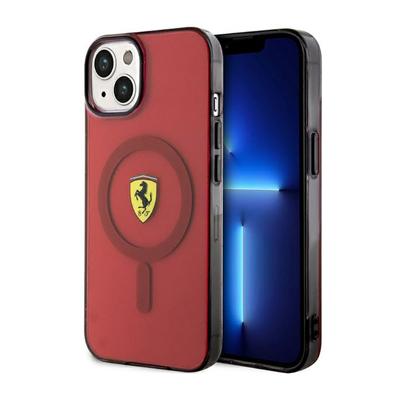 Etui Do iPhone 14 Ferrari Translucent MagSafe Czerwony