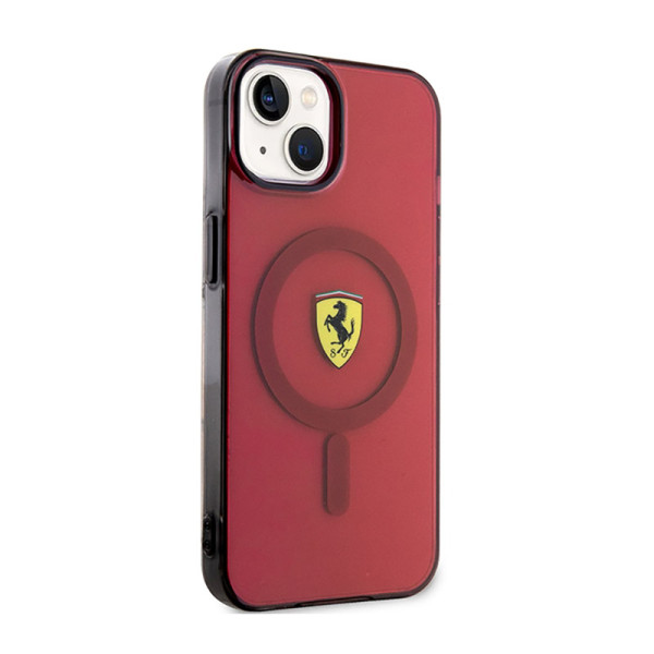 Etui Do iPhone 14 Ferrari Translucent MagSafe Czerwony
