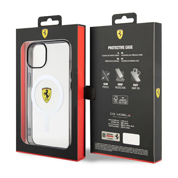 Etui Do iPhone 14 Ferrari Outline MagSafe Przezroczysty