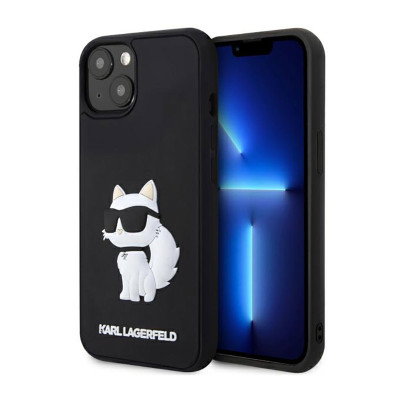 Etui Do iPhone 14 Karl Lagerfeld 3D Rubber NFT Choupette Czarny