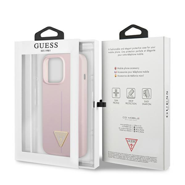 Etui Do iPhone 13 Pro Max Guess Silicone Triangle Logo Różowy