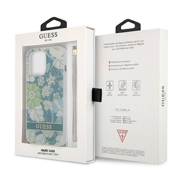 Etui Ze Smyczką Do iPhone 13 Pro Max Guess Flower Cord Zielony