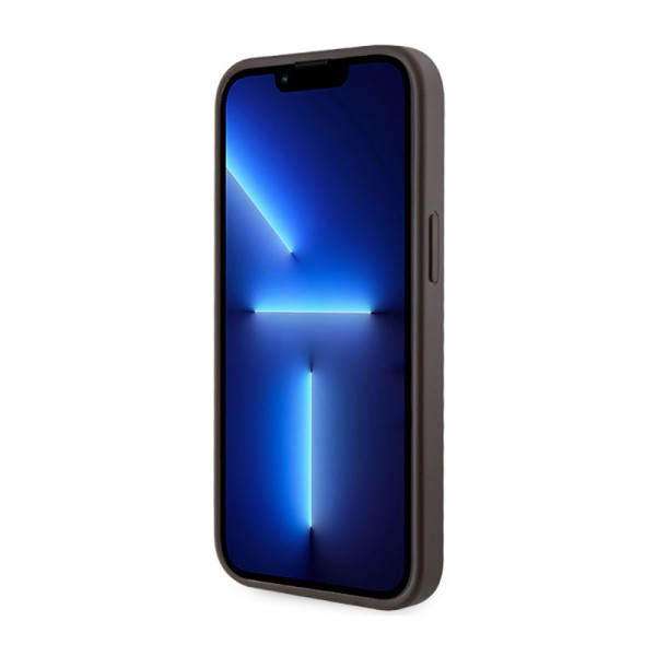 Etui Do iPhone 14 Guess 4G Printed Stripes MagSafe Brązowy