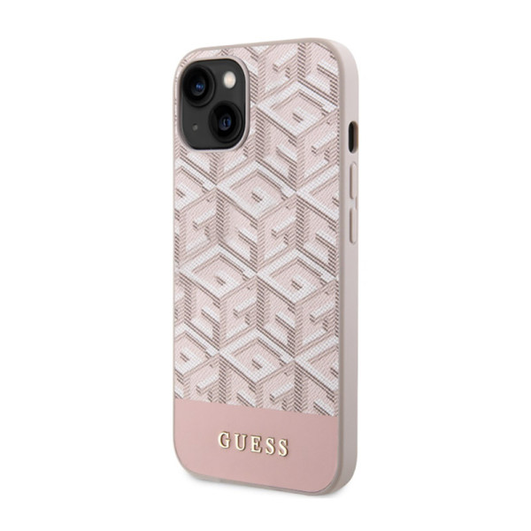 Etui Do iPhone 14 Guess Gcube Stripes MagSafe Różowy