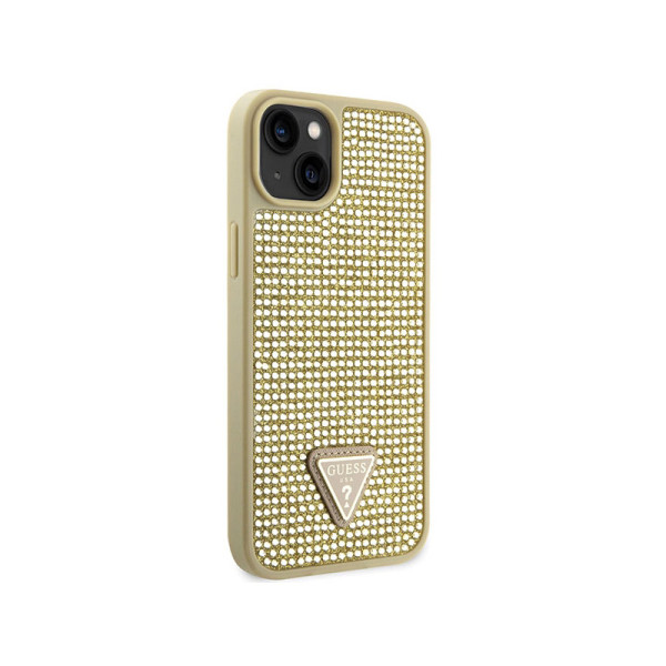Etui Do iPhone 14 Guess Rhinestone Triangle Złoty