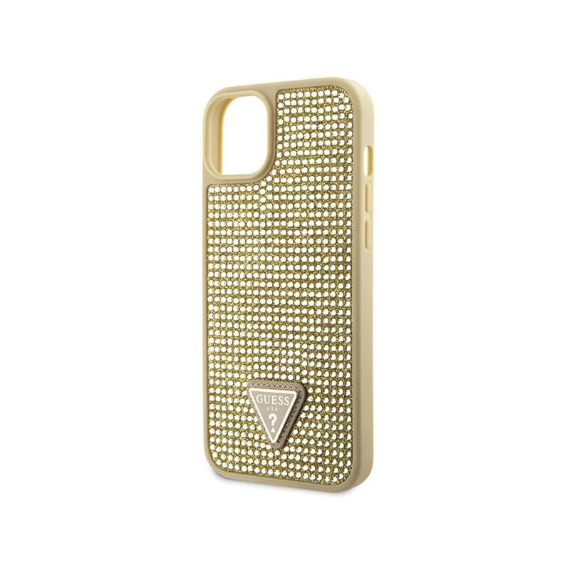 Etui Do iPhone 14 Guess Rhinestone Triangle Złoty