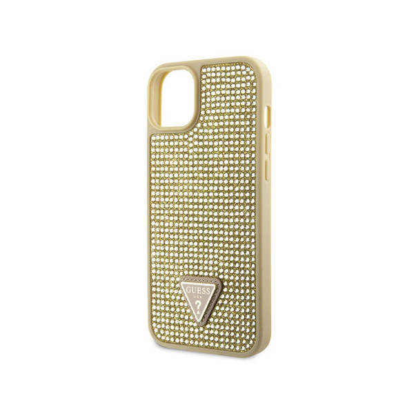 Etui Do iPhone 14 Guess Rhinestone Triangle Złoty
