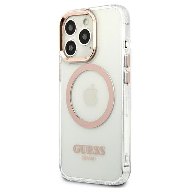 Etui Do iPhone 13 Pro Max Guess Metal Outline MagSafe Przezroczysty