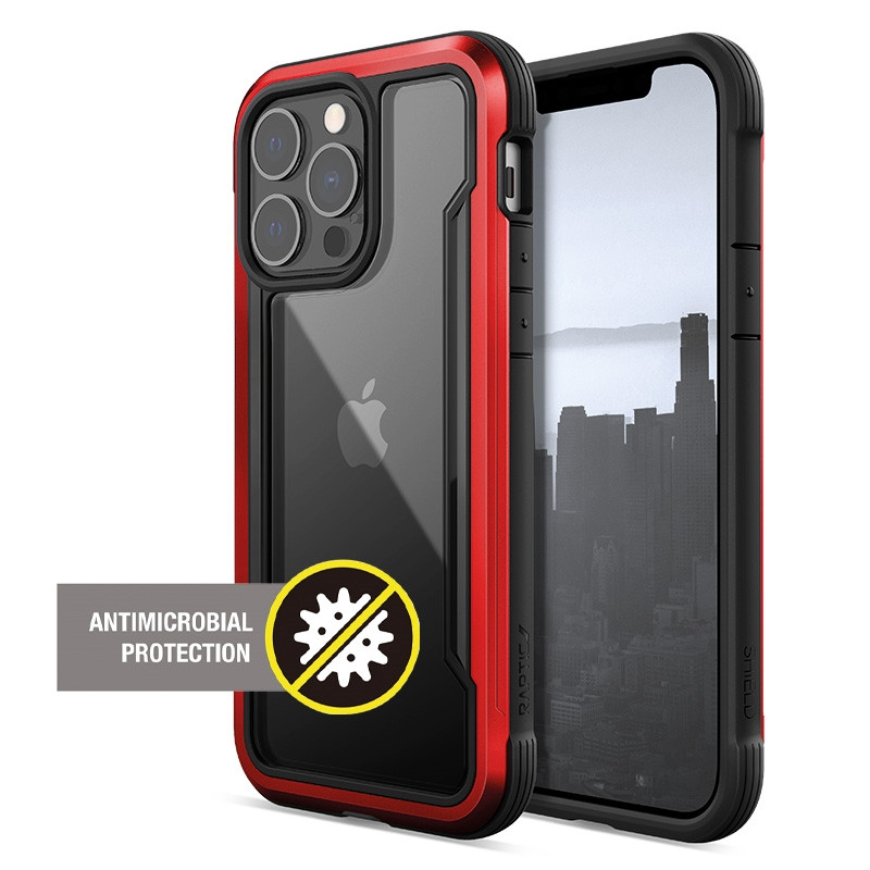 Etui Do iPhone 13 Pro ( Anti-Bacterial ) X-Doria Raptic Shield Pro Czerwony
