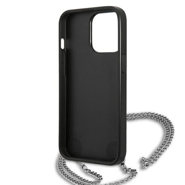 Etui Do iPhone 13 Pro Max Karl Lagerfeld Leather Textured And Chain Czarny