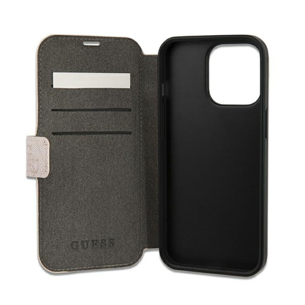 Etui Do iPhone 13 Pro Max Guess Booktype 4G Big Metal Logo Różowy