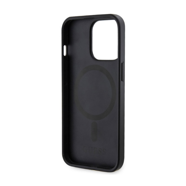 Etui Do iPhone 13 Pro Max Guess 4G Printed Stripes MagSafe Czarny