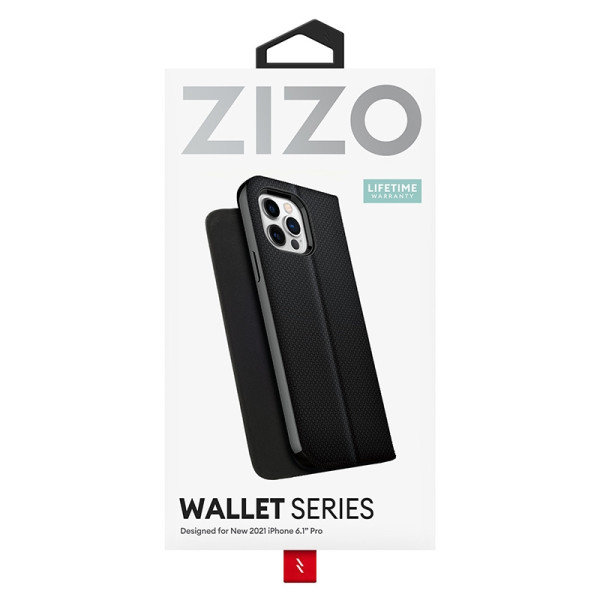 Etui Z Klapką Do iPhone 13 Pro Zizo Wallet Series Czarny