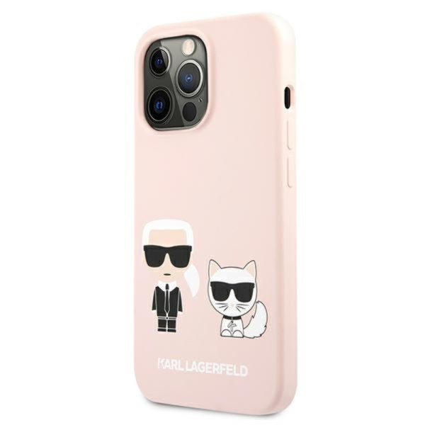 Etui Do iPhone 13 Pro Karl Lagerfeld Slilicone Karl & Choupette Różowy