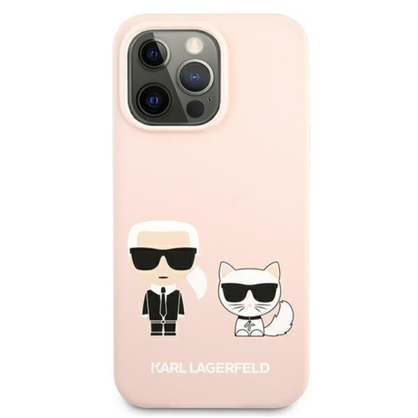 Etui Do iPhone 13 Pro Karl Lagerfeld Slilicone Karl & Choupette Różowy