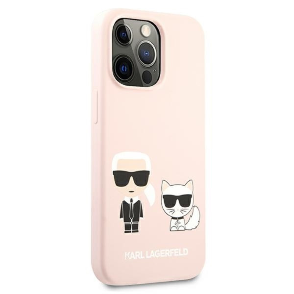 Etui Do iPhone 13 Pro Karl Lagerfeld Slilicone Karl & Choupette Różowy