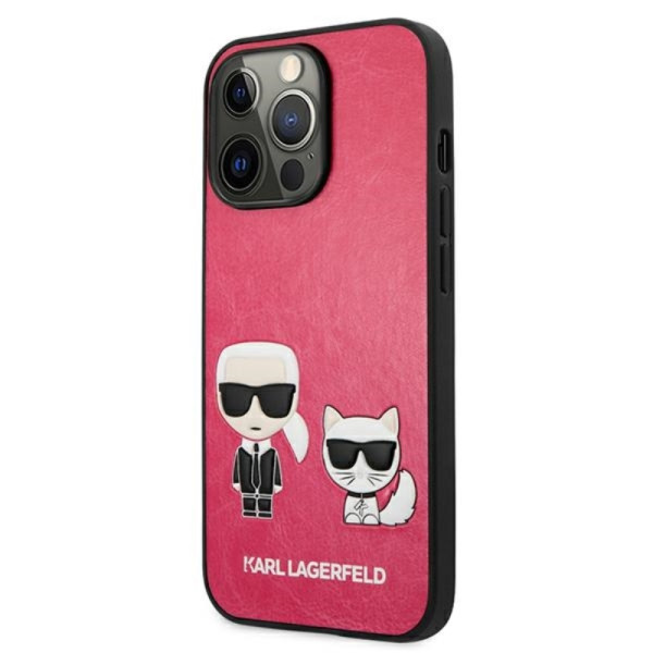 Etui Do iPhone 13 Pro Karl Lagerfeld Pu Leather Karl & Choupette Embossed Różowy