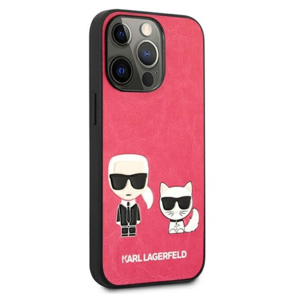 Etui Do iPhone 13 Pro Karl Lagerfeld Pu Leather Karl & Choupette Embossed Różowy