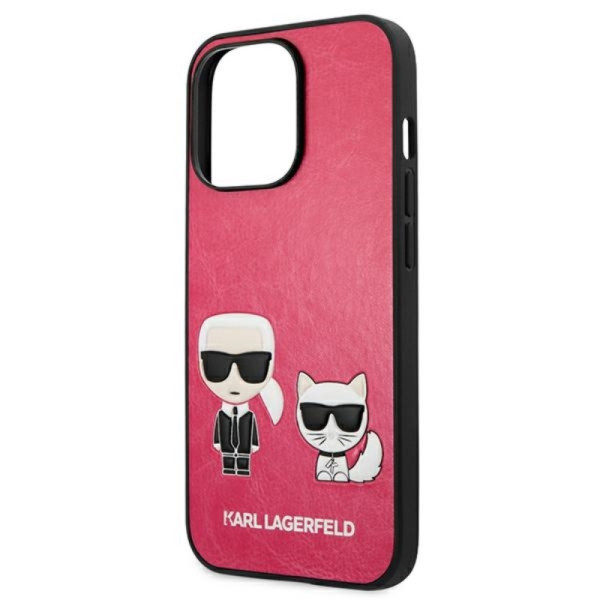 Etui Do iPhone 13 Pro Karl Lagerfeld Pu Leather Karl & Choupette Embossed Różowy